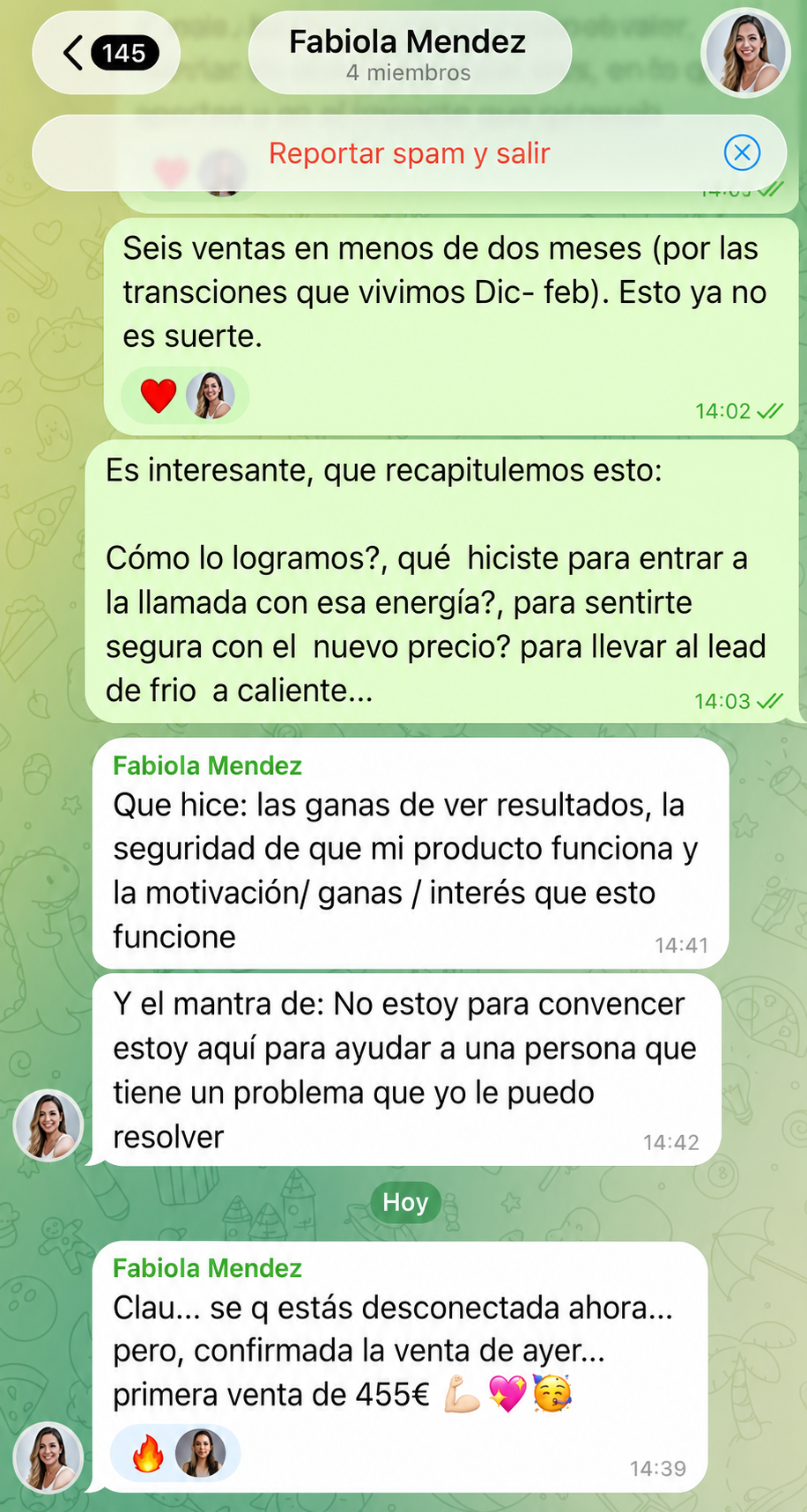 Fabiola · 6 ventas en menos de 2 meses