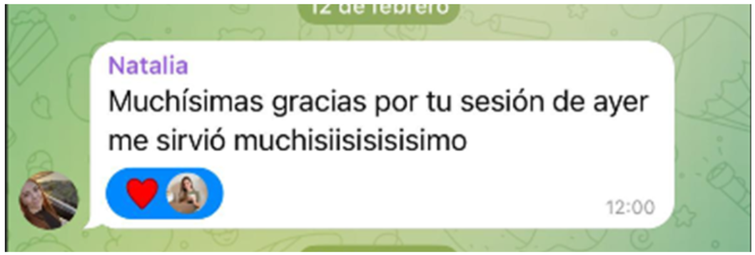 Natalia · «Me sirvió muchísimo»